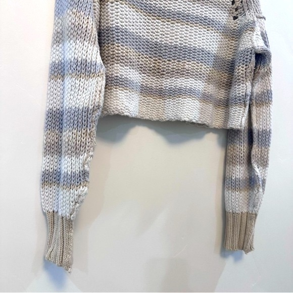 FREE PEOPLE Devon Sweater Gravity Combo Crew Neck S Knit Earthy Neutral - Picture 9 of 14